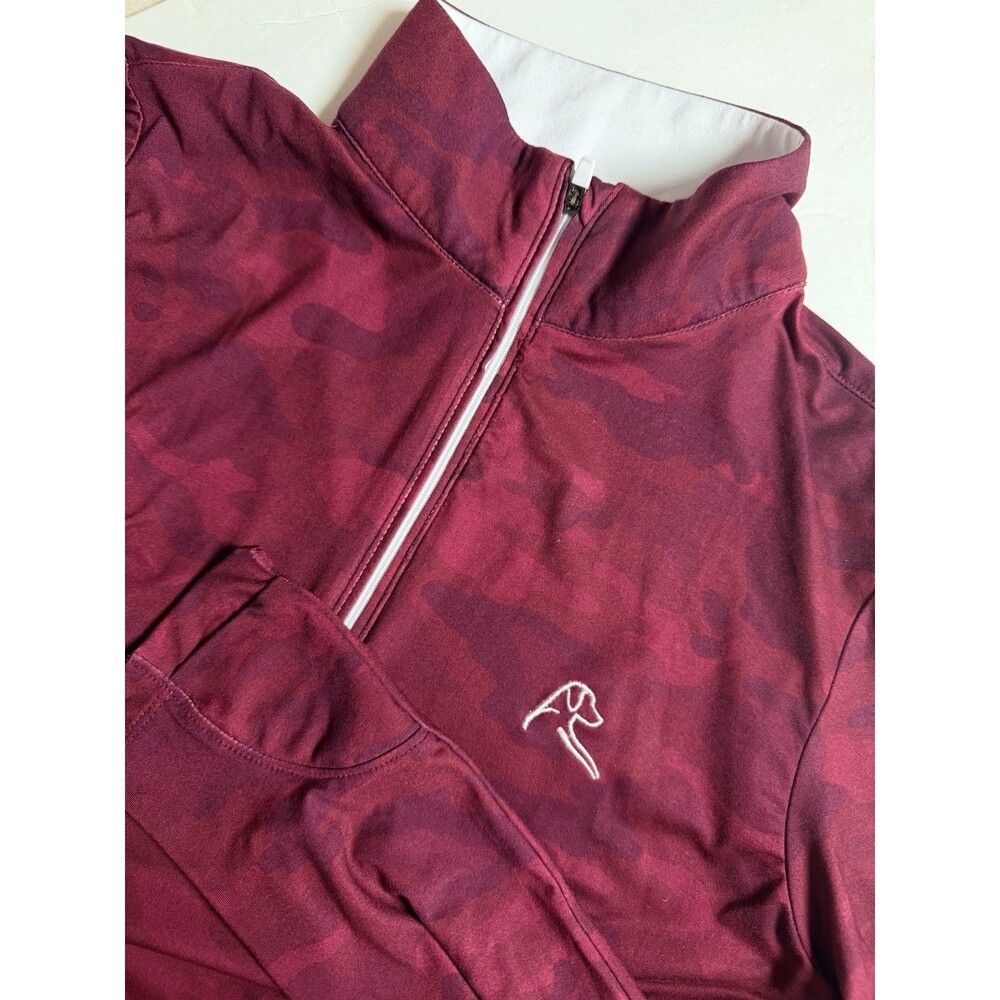 Rhoback Women's Performance Golf 1/4 Zip Pullover Top Small Red Burgundy Camo